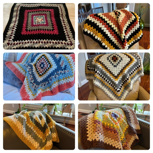 NEW Handmade BABY blanket or GRANDMA lap cover throw afghan 34-36” Squar… - Picture 5 of 6